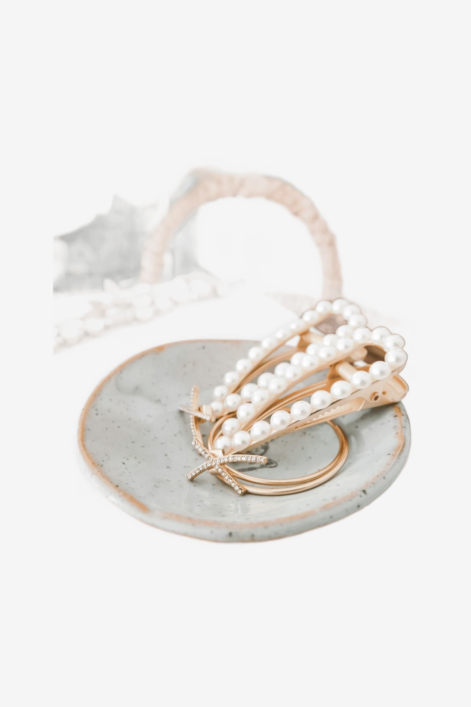 Moti Pearl Hair Clips, Set of 3