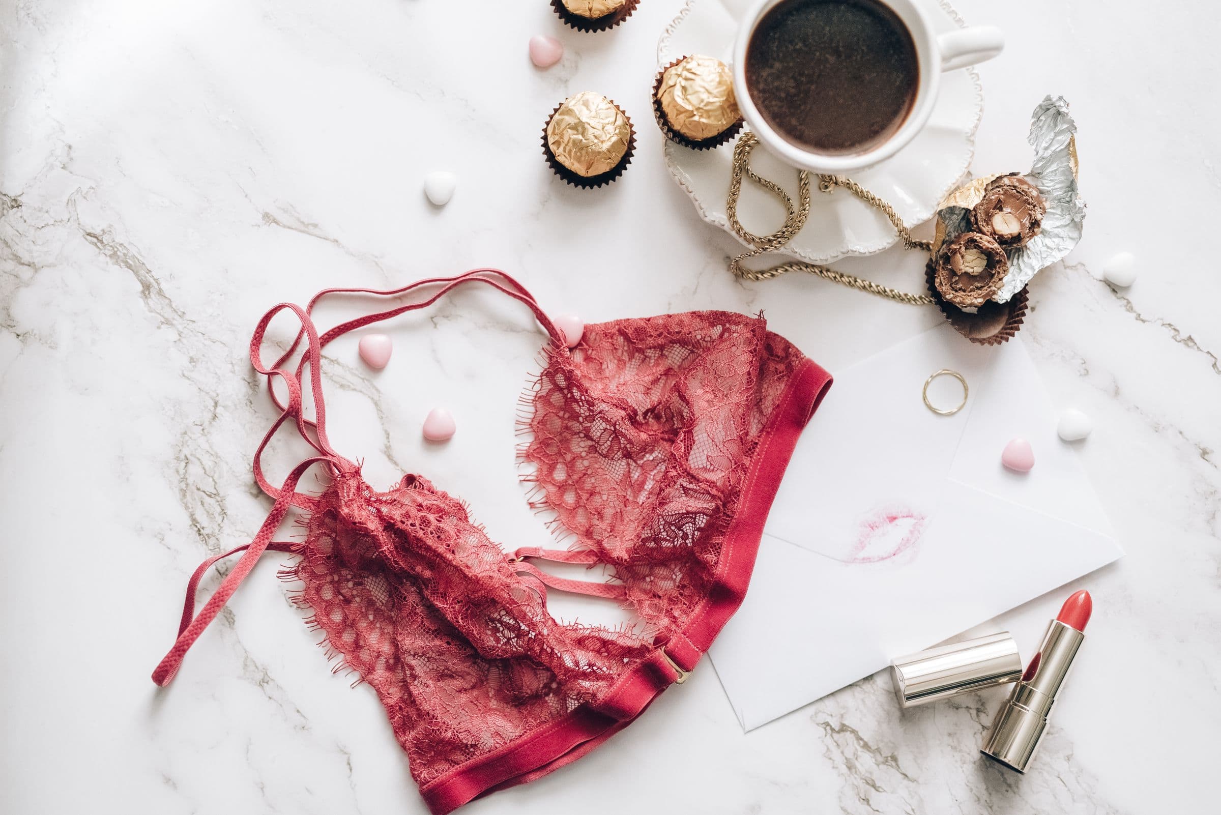 Ruby Lace Bralette Set, ruby