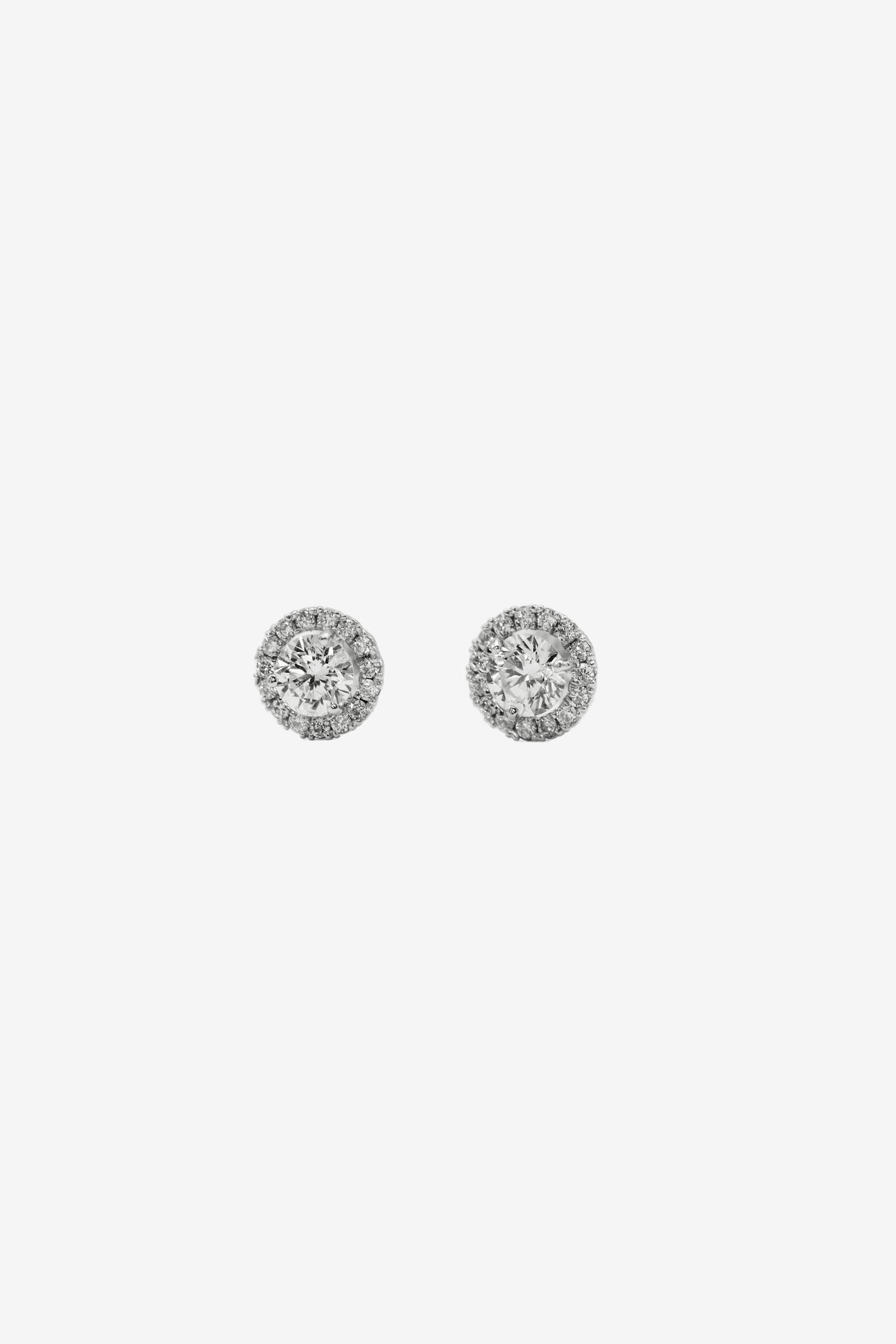 Elara Halo Stud Earrings