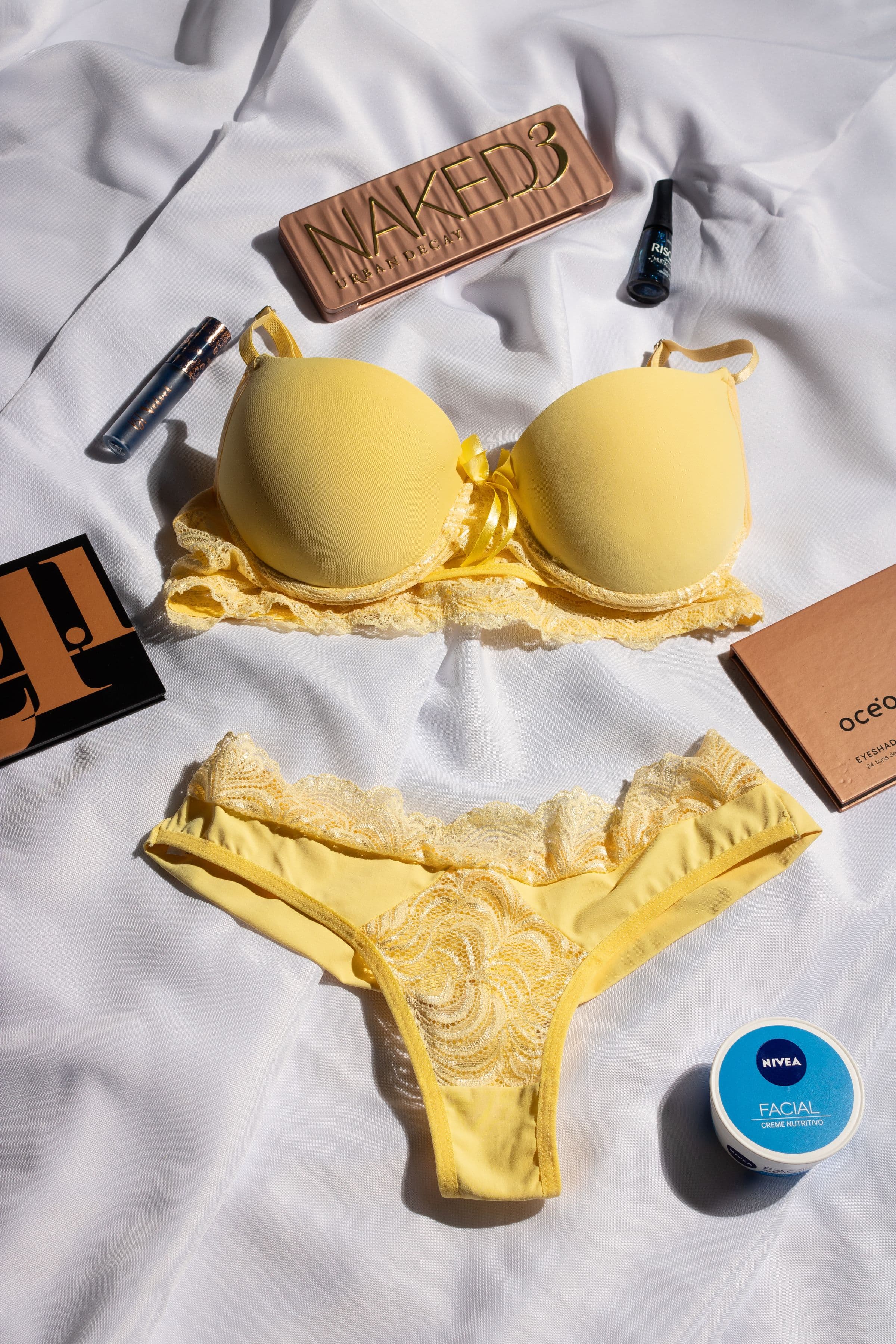 Sunbeam Lace Bra Set, butter yellow