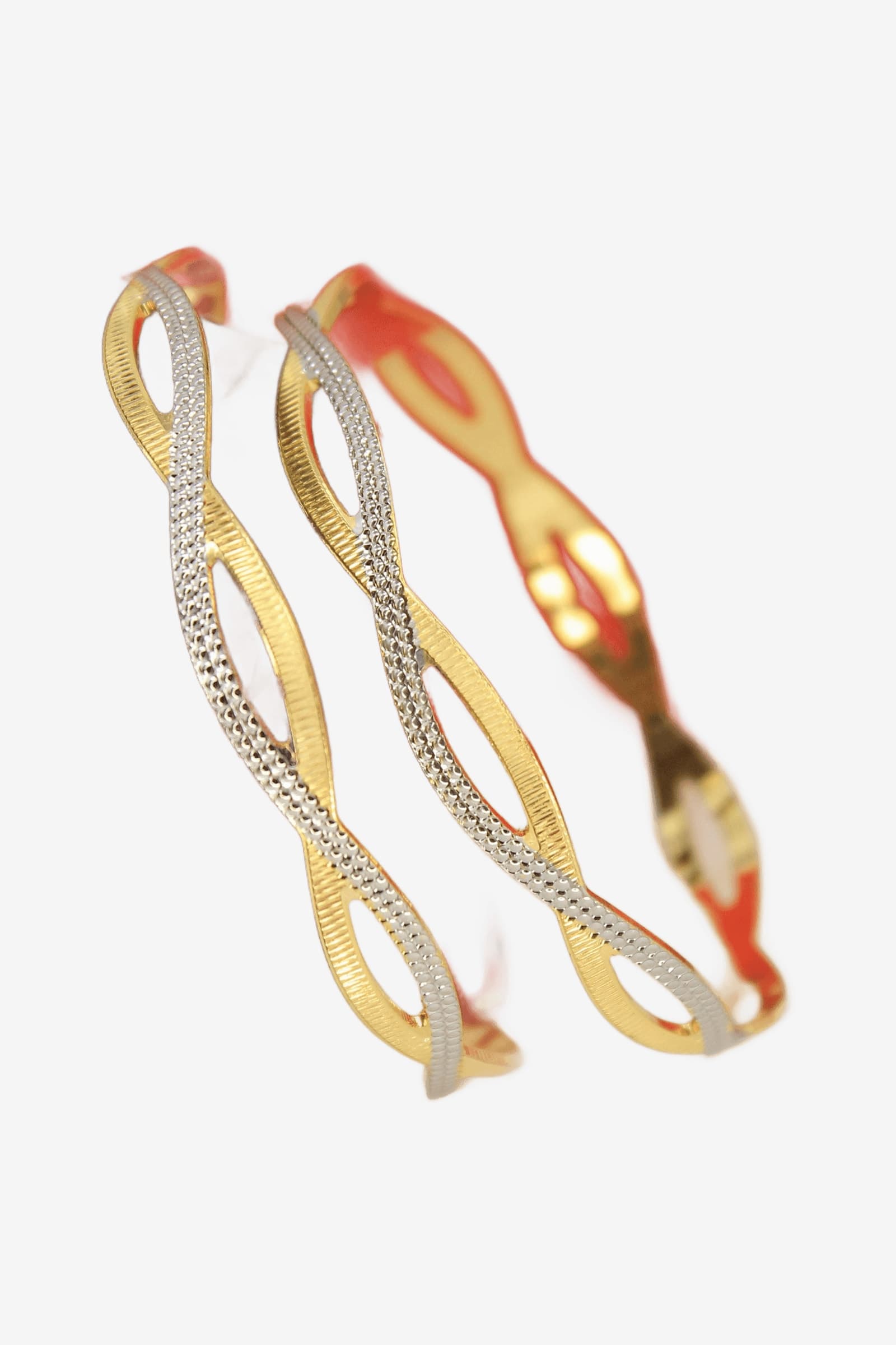 Saira Twisted Two-Tone Bangles